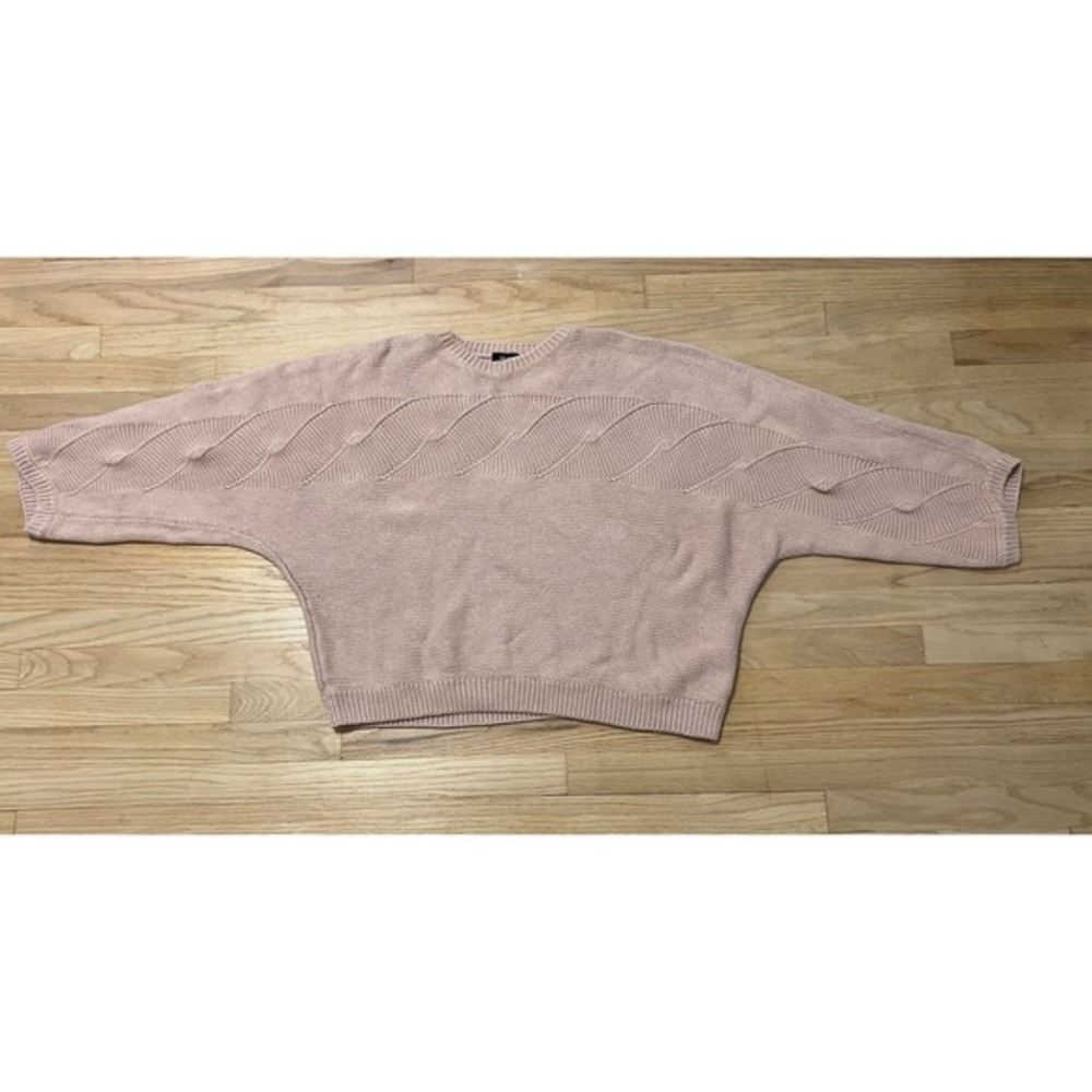 SAINT SOFIA Pink Knit Dolman‎ Sleeve Sweater Organic Cotton Women's Size L